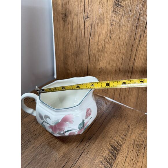 Mikasa "Silk Flowers" Creamer Pitcher Pink Flowers - Picture 3 of 6